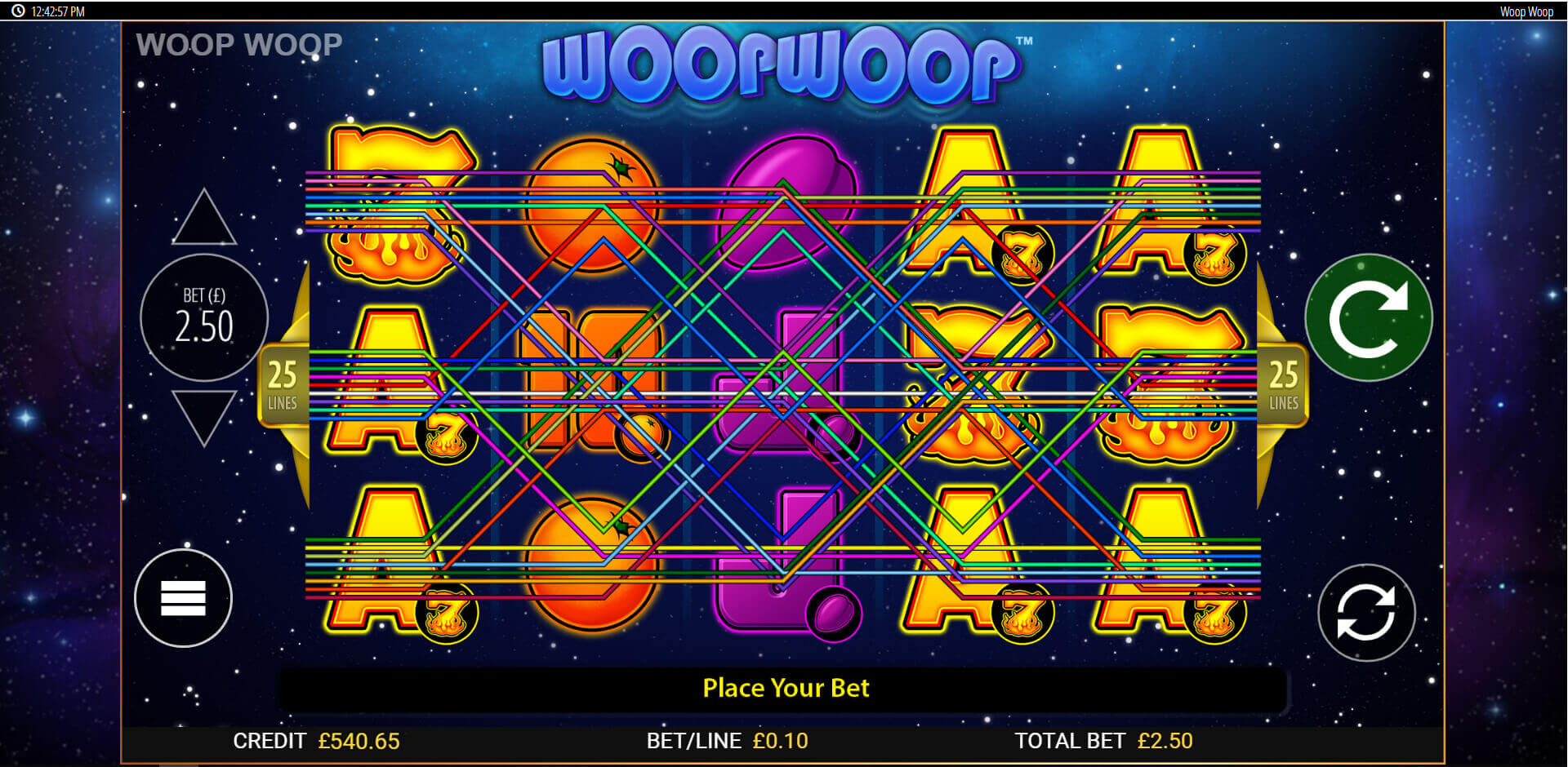 Woop Woop Slot Spieloberfl&auml;che